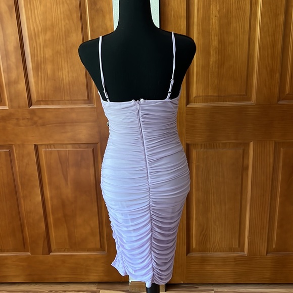 LULU’s | Got You Staring | Ruched Mesh Bodycon Mini Dress - Picture 5 of 5